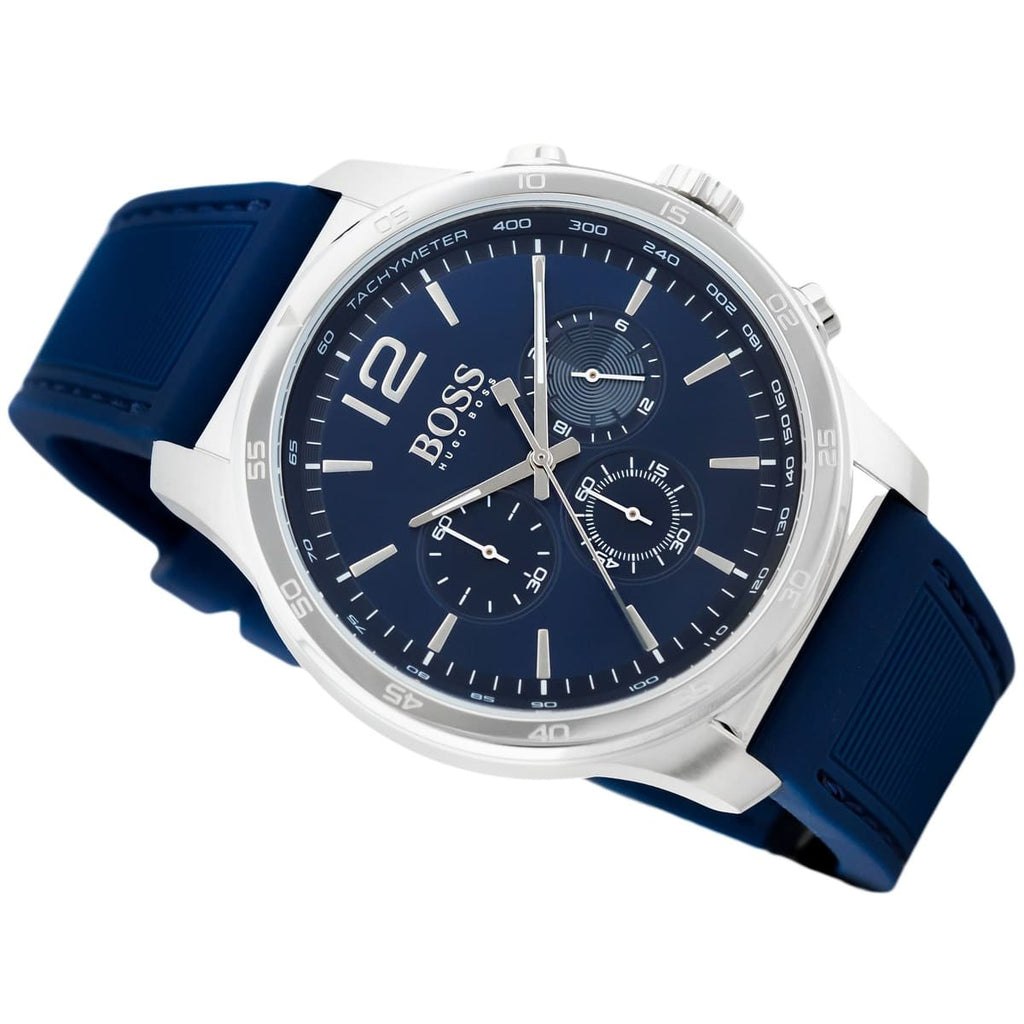 Hugo Boss Professional Chronograph Blue Dial Blue Silicone Strap Watch for Men - 1513526 Buy Now By Hugo Boss