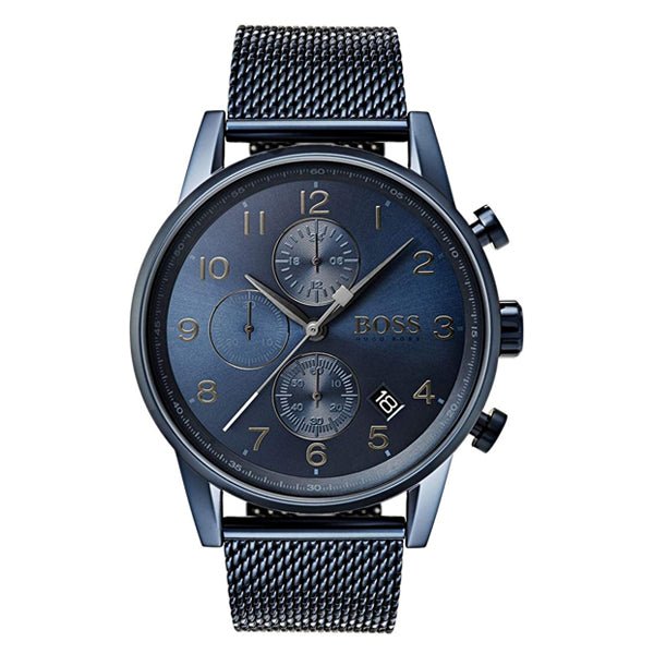 Hugo Boss Navigator Chronograph Blue Dial Blue Mesh Bracelet Watch for Men - 1513538 Buy Now By Hugo Boss