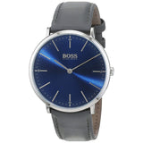 Hugo Boss Horizon Blue Dial Grey Leather Strap Watch for Men - 1513539 Buy Now By Hugo Boss