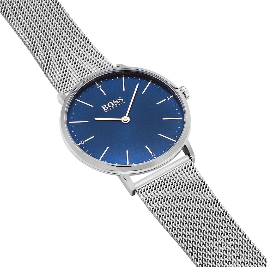 Hugo Boss Horizon Quartz Blue Dial Silver Mesh Bracelet Watch For Men - 1513541 Buy Now By Hugo Boss
