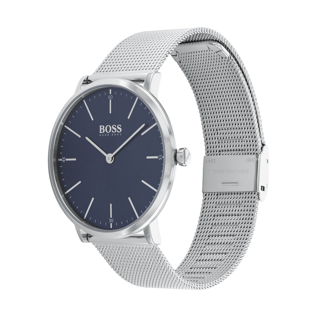 Hugo Boss Horizon Quartz Blue Dial Silver Mesh Bracelet Watch For Men - 1513541 Buy Now By Hugo Boss