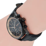 Hugo Boss Grand Prix Chronograph Black Dial Black Leather Strap Watch for Men - 1513550 Buy Now By Hugo Boss