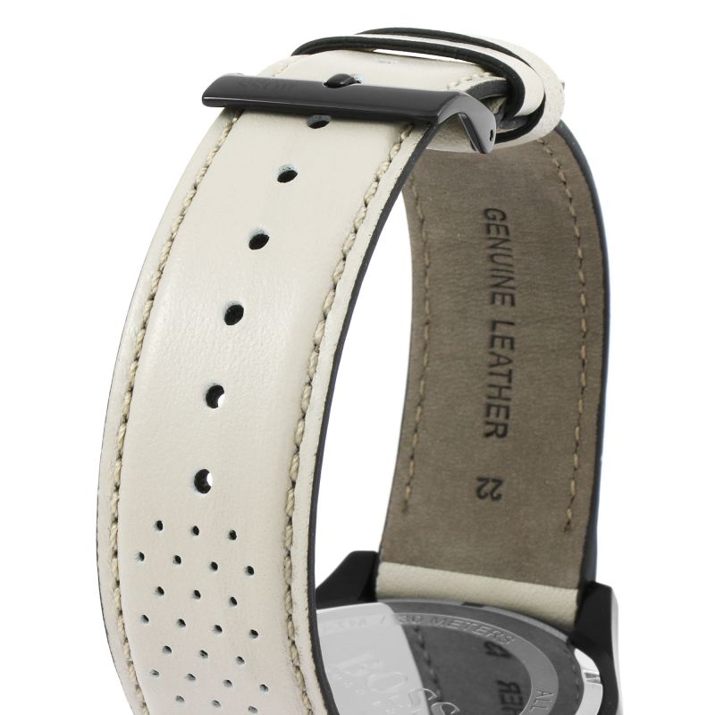 Hugo Boss Grand Prix Chronograph Black Dial Grey Leather Strap Watch for Men - 1513562 Buy Now By Hugo Boss