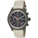 Hugo Boss Grand Prix Chronograph Black Dial Grey Leather Strap Watch for Men - 1513562 Buy Now By Hugo Boss