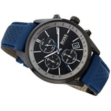 Hugo Boss Grand Prix Chronograph Black Dial Blue Leather Strap Watch for Men - 1513563 Buy Now By Hugo Boss