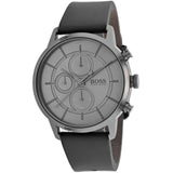 Hugo Boss Architectural Grey Dial Grey Leather Strap Watch for Men - 1513570 Buy Now By Hugo Boss