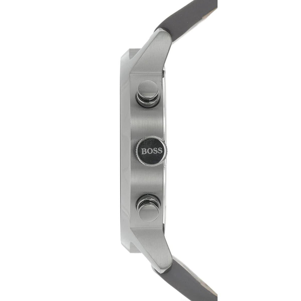 Hugo Boss Architectural Grey Dial Grey Leather Strap Watch for Men - 1513570 Buy Now By Hugo Boss