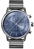 Hugo Boss Architectural Blue Dial Grey Steel Strap Watch for Men - 1513574 Buy Now By Hugo Boss