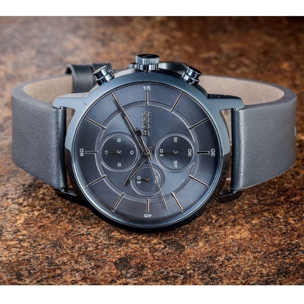 Hugo Boss Architectural Grey Dial Grey Leather Strap Watch for Men - 1513570 Buy Now By Hugo Boss