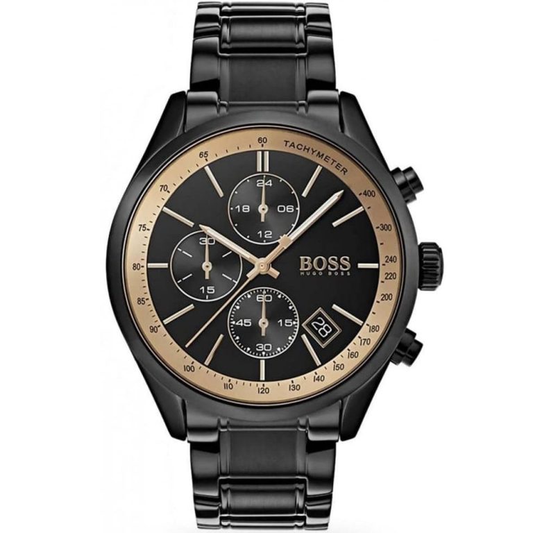 Hugo Boss Grand Prix Black Dial Black Steel Strap Watch for Men - 1513578 Buy Now By Hugo Boss