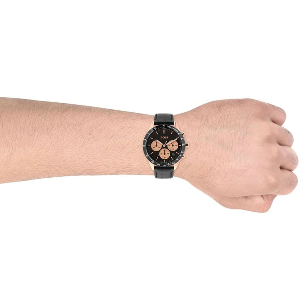 Hugo Boss Talent Chronograph Black Dial Black Leather Strap Watch For Men - 1513580 Buy Now By Hugo Boss