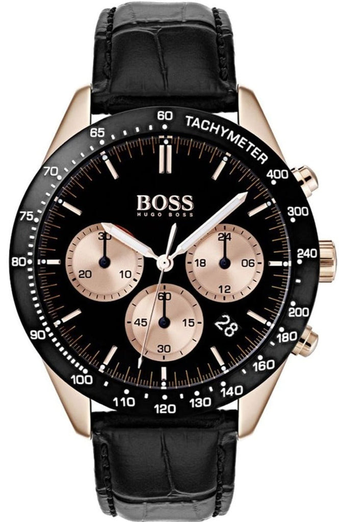 Hugo Boss Talent Chronograph Black Dial Black Leather Strap Watch For Men - 1513580 Buy Now By Hugo Boss