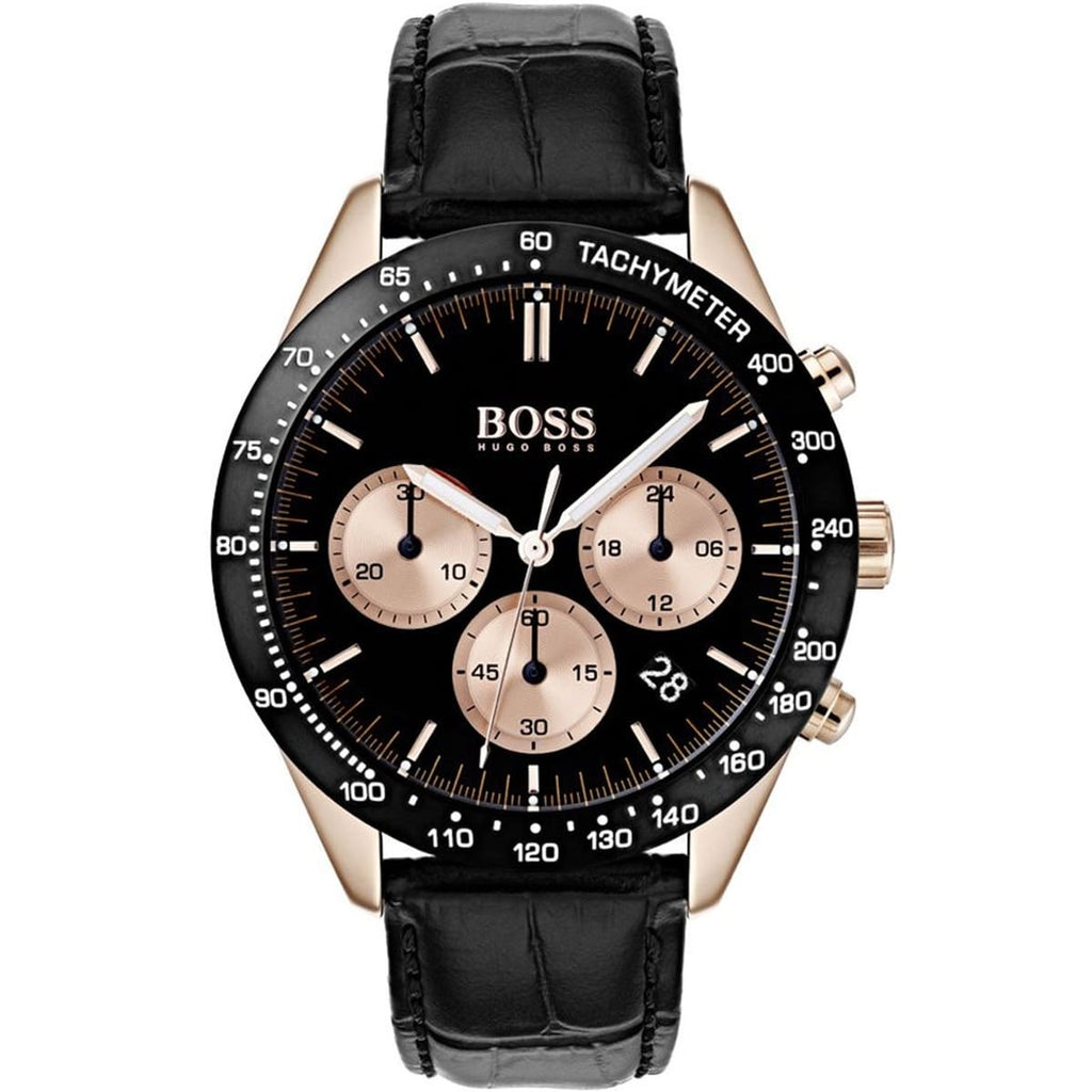 Hugo Boss Talent Chronograph Black Dial Black Leather Strap Watch For Men - 1513580 Buy Now By Hugo Boss