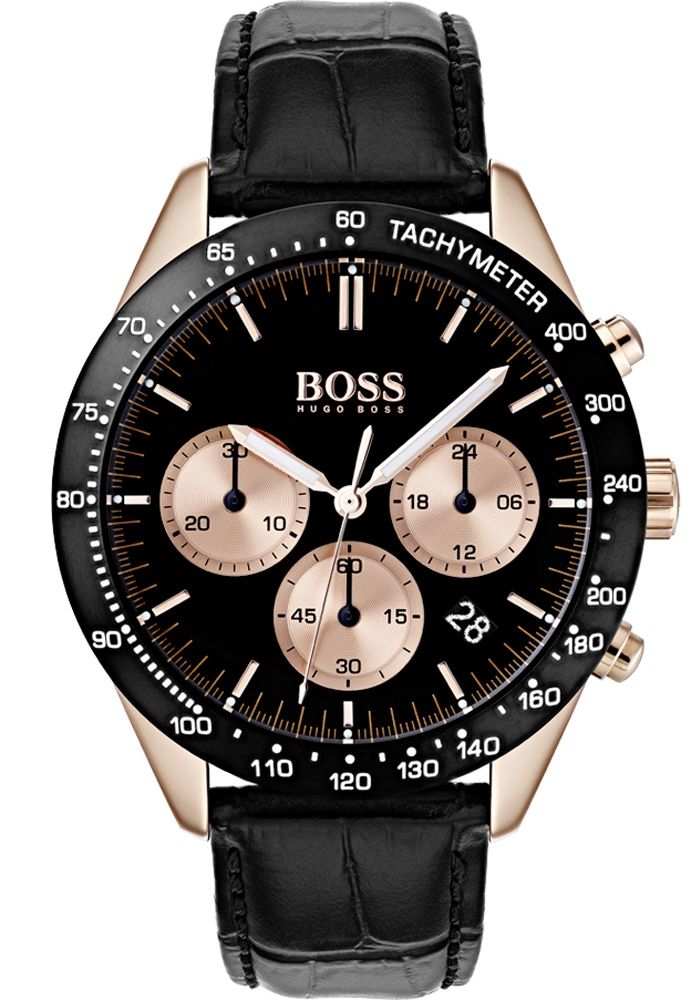 Hugo Boss Talent Chronograph Black Dial Black Leather Strap Watch For Men - 1513580 Buy Now By Hugo Boss