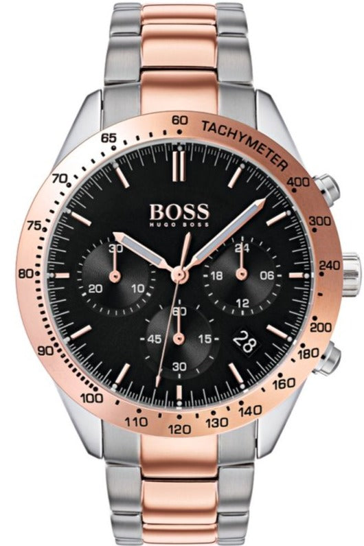 Hugo Boss Talent Black Dial Two Tone Steel Strap Watch for Men - 1513584 Buy Now By Hugo Boss