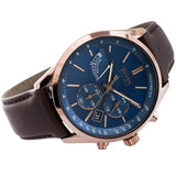 Hugo Boss Grand Prix Blue Dial Brown Leather Strap Watch for Men - 1513604 Buy Now By Hugo Boss