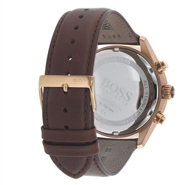 Hugo Boss Grand Prix Brown Dial Brown Leather Strap Watch for Men - 1513605 Buy Now By Hugo Boss