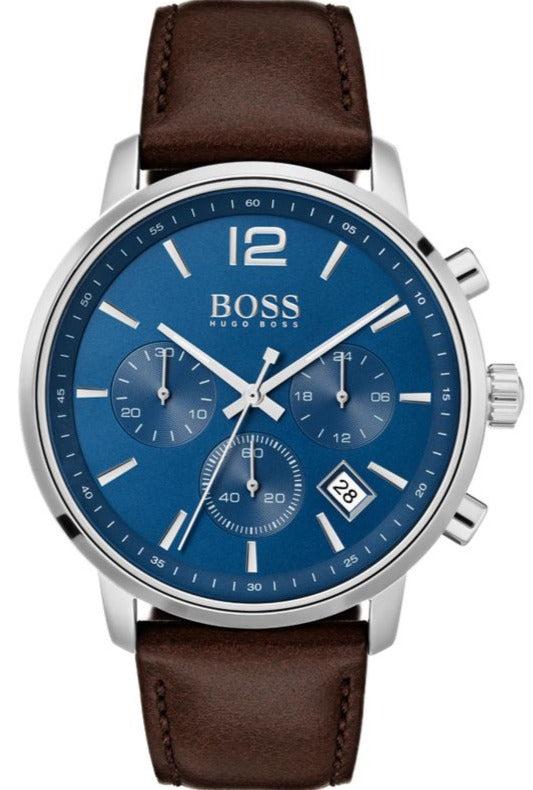 Hugo Boss Attitude Blue Dial Brown Leather Strap Watch for Men - 1513606 Buy Now By Hugo Boss
