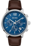 Hugo Boss Attitude Blue Dial Brown Leather Strap Watch for Men - 1513606 Buy Now By Hugo Boss