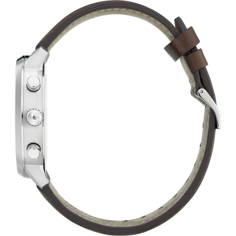 Hugo Boss Attitude White Dial Brown Leather Strap Watch for Men - 1513609 Buy Now By Hugo Boss