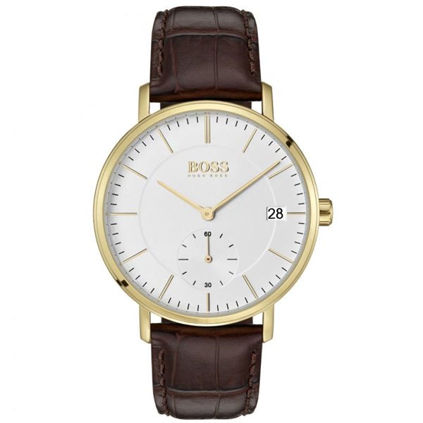 Hugo Boss Corporal White Dial Brown Leather Strap Watch for Men - 1513640 Buy Now By Hugo Boss