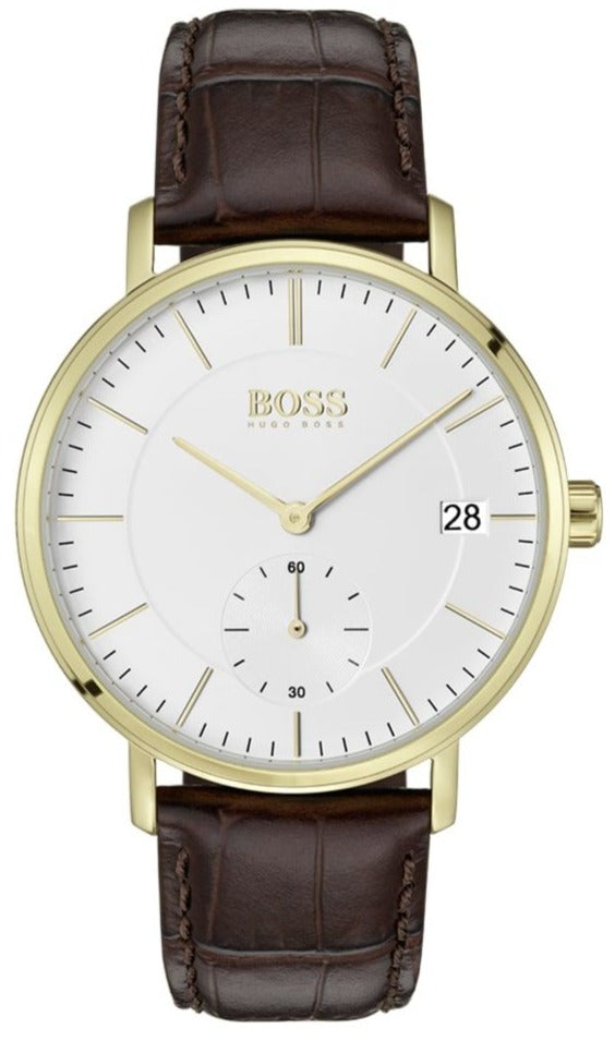 Hugo Boss Corporal White Dial Brown Leather Strap Watch for Men - 1513640 Buy Now By Hugo Boss
