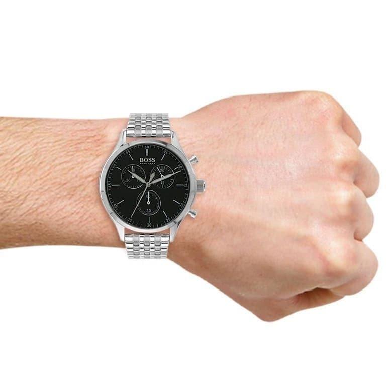 Hugo Boss Companion Black Dial Silver Steel Strap Watch for Men - 1513652 Buy Now By Hugo Boss