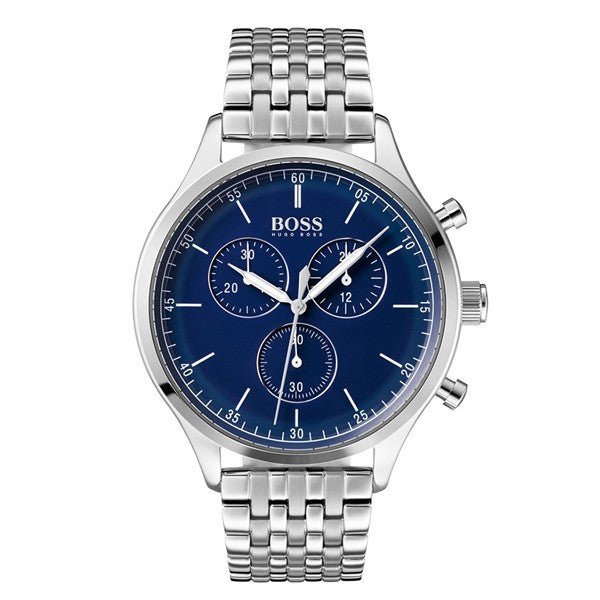 Hugo Boss Companion Blue Dial Silver Steel Strap Watch for Men - 1513653 Buy Now By Hugo Boss