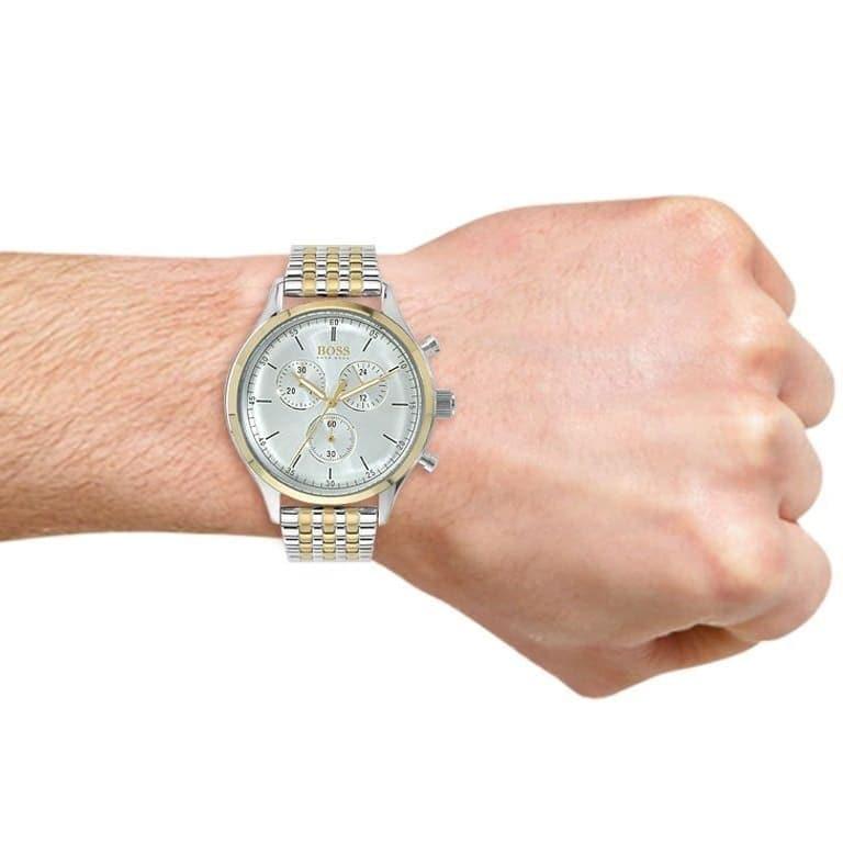 Hugo Boss Companion Silver Dial Two Tone Mesh Bracelet Watch for Men - 1513654 Buy Now By Hugo Boss