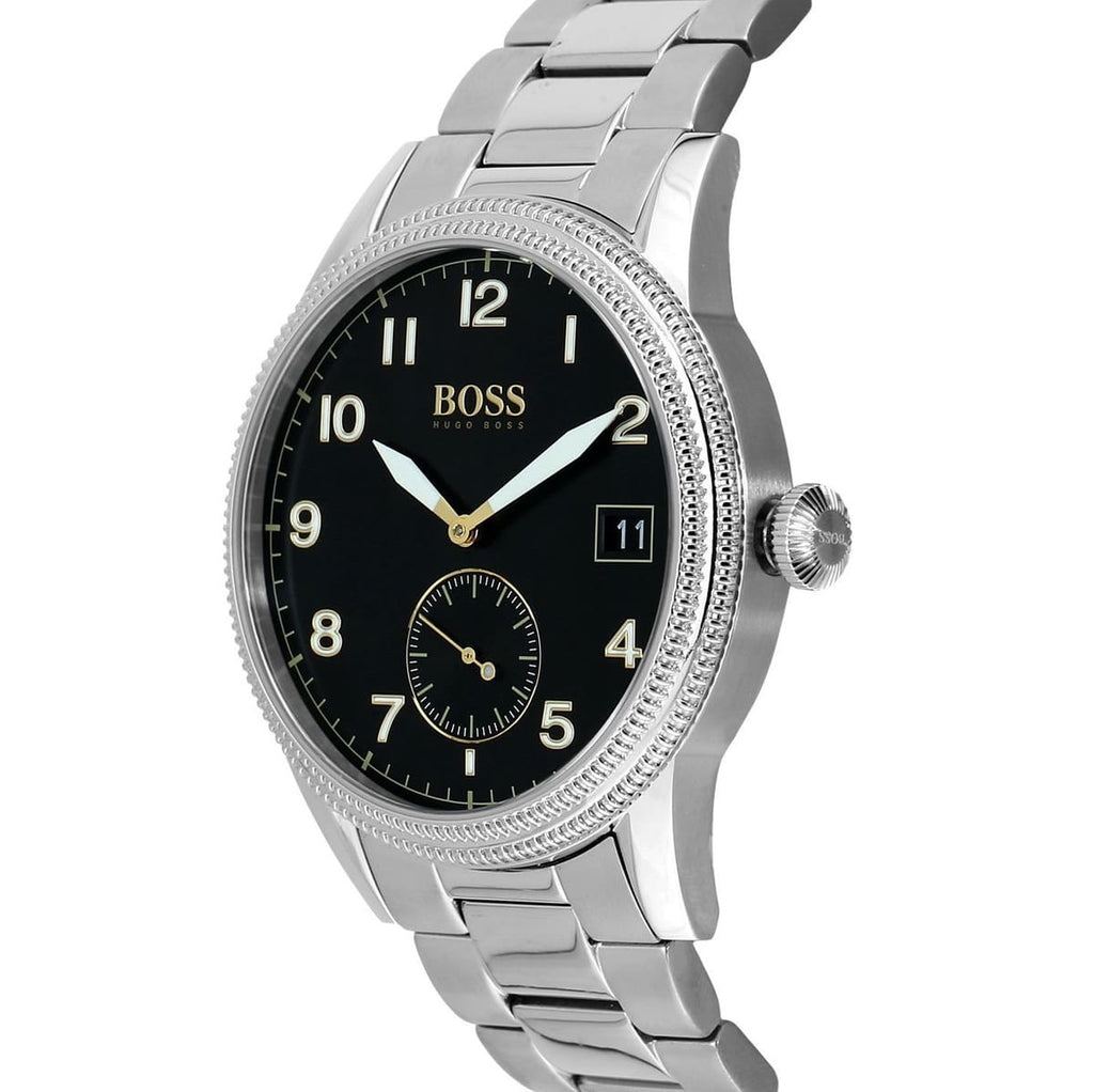 Hugo Boss Legacy Black Dial Silver Steel Strap Watch for Men - 1513671 Buy Now By Hugo Boss