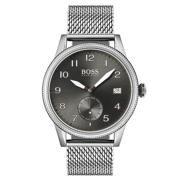 Hugo Boss Legacy Grey Dial Silver Mesh Bracelet Watch for Men - 1513673 Buy Now By Hugo Boss