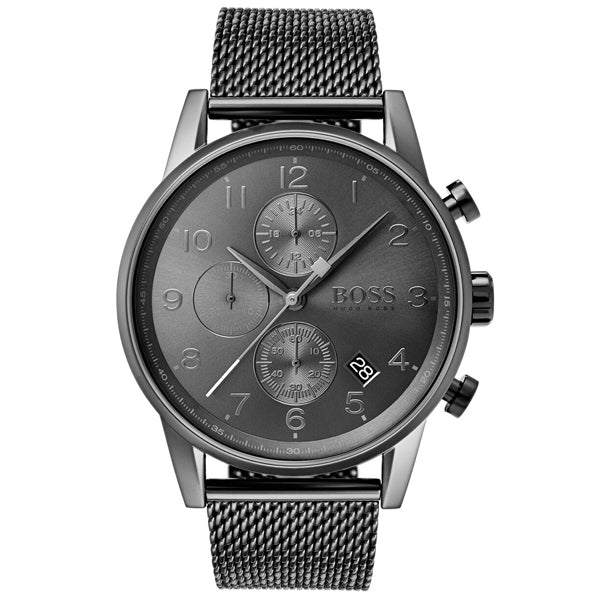 Hugo Boss Navigator Grey Dial Grey Mesh Bracelet Watch for Men - 1513674 Buy Now By Hugo Boss