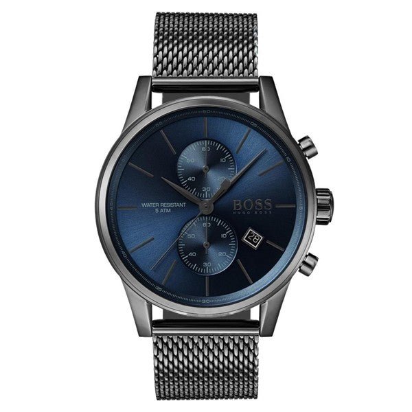 Hugo Boss Jet Blue Dial Gunmetal Mesh Bracelet Watch for Men - 1513677 Buy Now By Hugo Boss