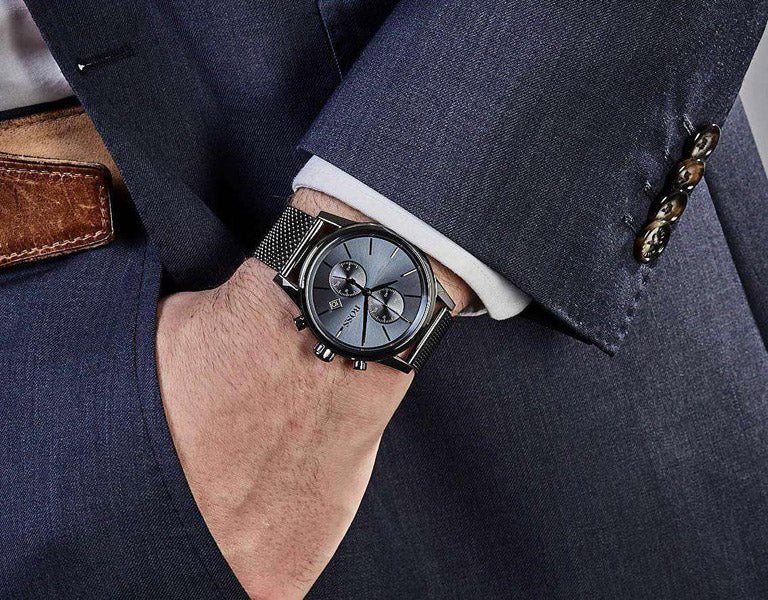 Hugo Boss Jet Blue Dial Gunmetal Mesh Bracelet Watch for Men - 1513677 Buy Now By Hugo Boss