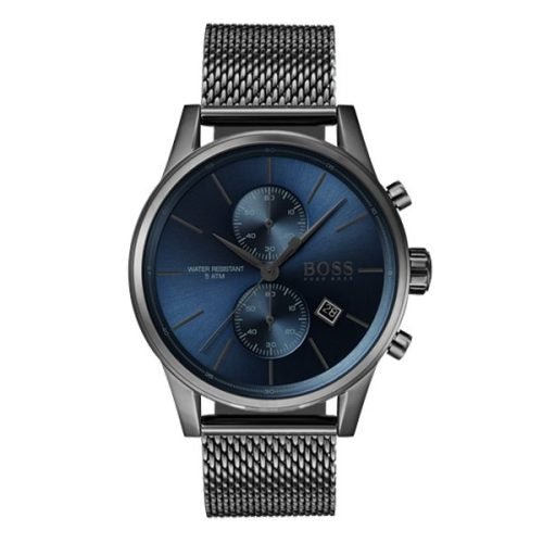 Hugo Boss Jet Blue Dial Gunmetal Mesh Bracelet Watch for Men - 1513677 Buy Now By Hugo Boss