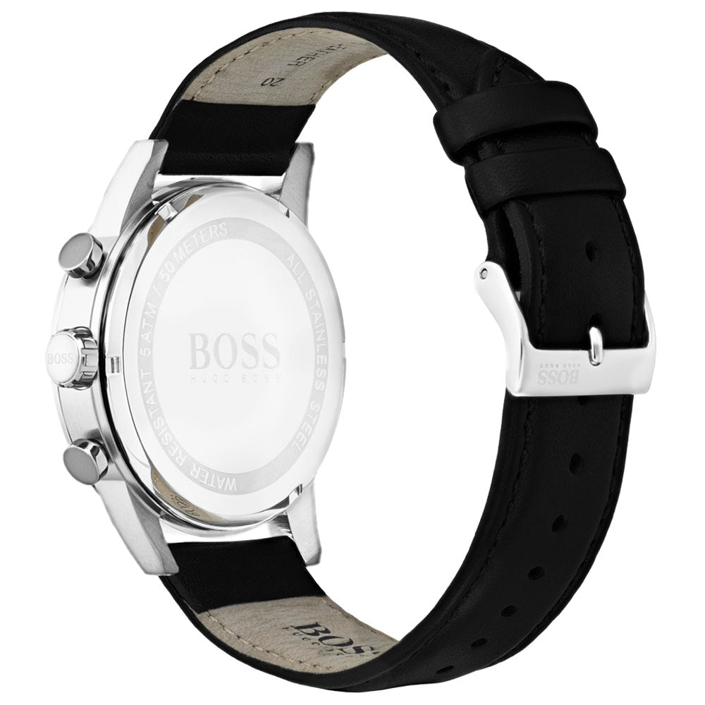 Hugo Boss Navigator Black Dial Black Leather Strap Watch for Men - 1513678 Buy Now By Hugo Boss