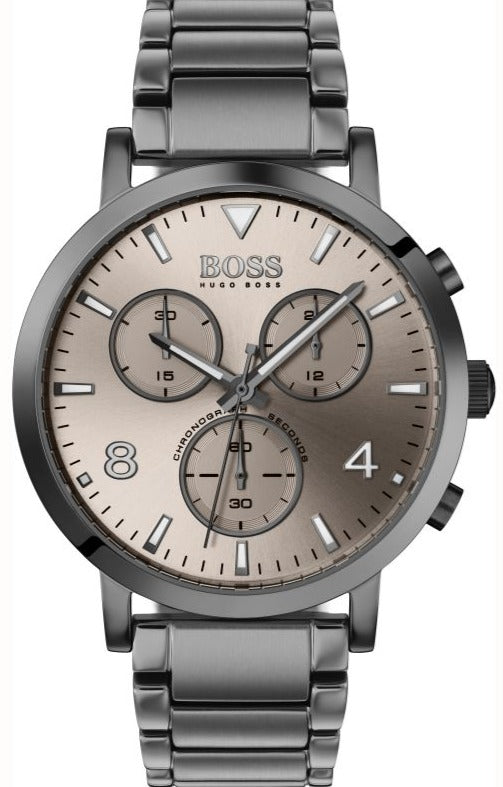 Hugo Boss Spirit Chronograph Grey Dial Grey Steel Strap Watch for Men - 1513695 Buy Now By Hugo Boss