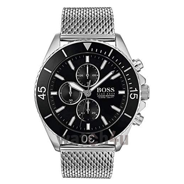 Hugo Boss Ocean Edition Black Dial Silver Mesh Bracelet Watch for Men - 1513701 Buy Now By Hugo Boss