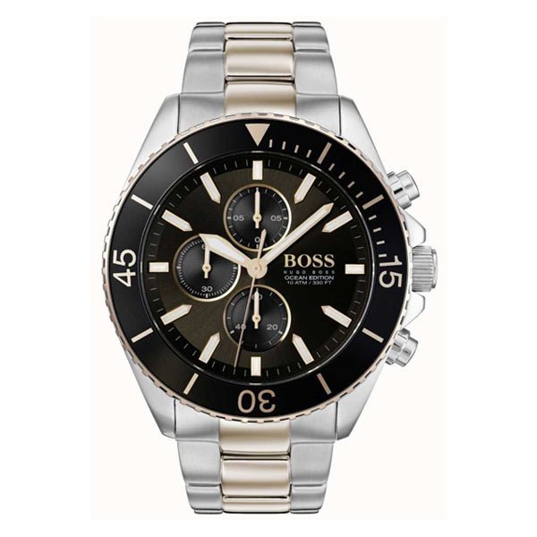 Hugo Boss Ocean Edition Black Dial Two Tone Steel Strap Watch for Men - 1513705 Buy Now By Hugo Boss