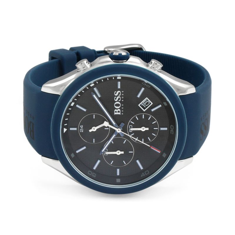 Hugo Boss Velocity Black Dial Blue Rubber Strap Watch for Men - 1513717 Buy Now By Hugo Boss