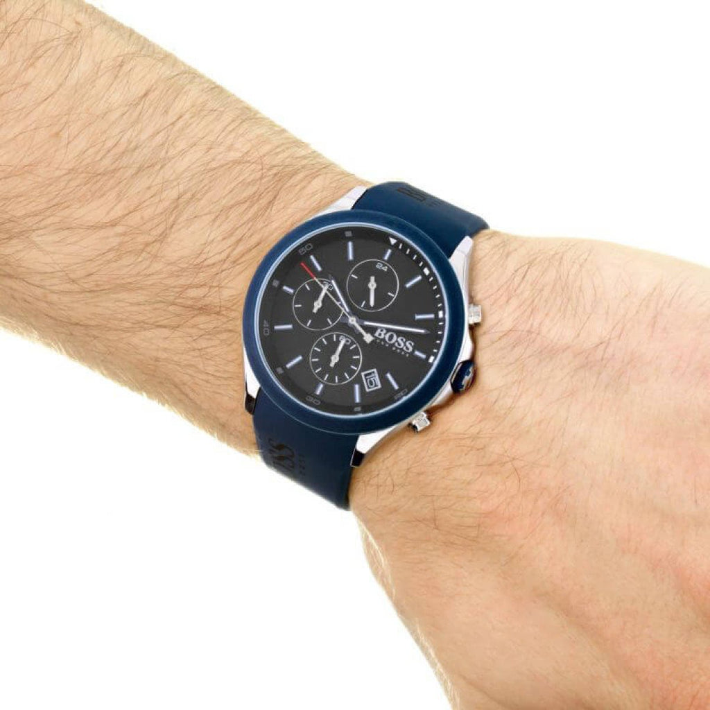 Hugo Boss Velocity Black Dial Blue Rubber Strap Watch for Men - 1513717 Buy Now By Hugo Boss