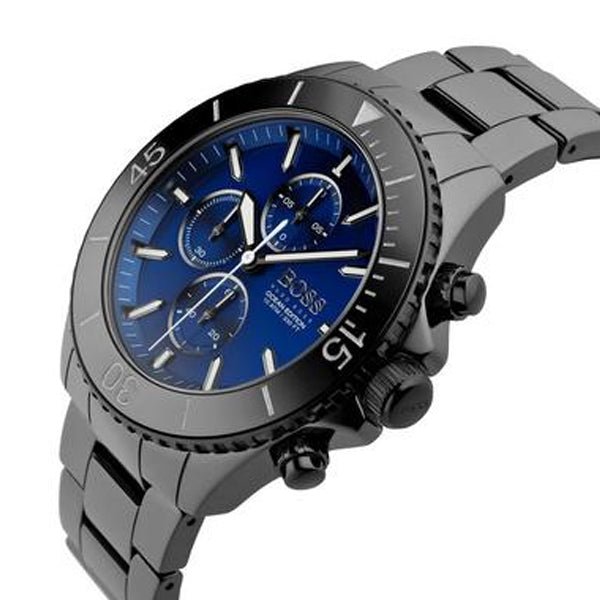 Hugo Boss Ocean Edition Navy Blue Dial Black Steel Strap Watch for Men - 1513743 Buy Now By Hugo Boss