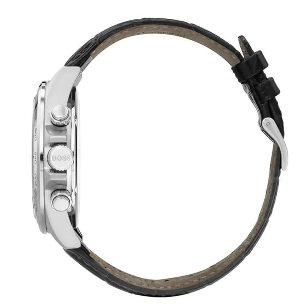 Hugo Boss Hero Chronograph Black Dial Black Leather Strap Watch For Men - 1513752 Buy Now By Hugo Boss