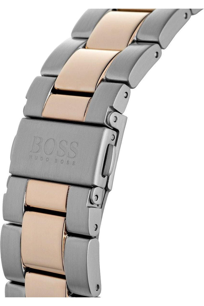Hugo Boss Here Chronograph Black Dial Two Tone Steel Strap Watch for Men - 1513757 Buy Now By Hugo Boss