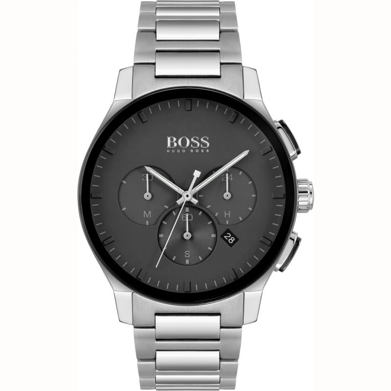 Hugo Boss Peak Black Dial Silver Steel Strap Watch for Men - 1513762 Buy Now By Hugo Boss