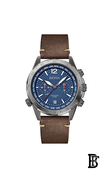 Hugo Boss Nomad Blue Dial Brown Leather Strap Watch for Men - 1513773 Buy Now By Hugo Boss