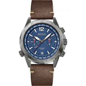 Hugo Boss Nomad Blue Dial Brown Leather Strap Watch for Men - 1513773 Buy Now By Hugo Boss