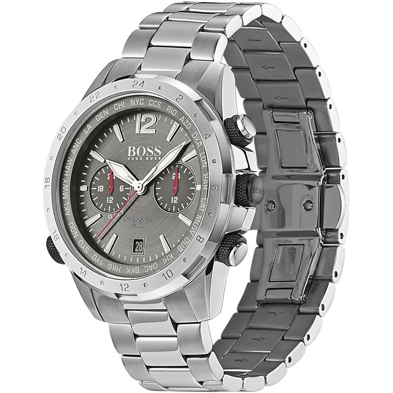Hugo Boss Nomad Grey Dial Silver Steel Strap Watch for Men - 1513774 Buy Now By Hugo Boss