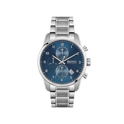 Hugo Boss Skymaster Blue Dial Silver Steel Strap Watch for Men - 1513784 Buy Now By Hugo Boss