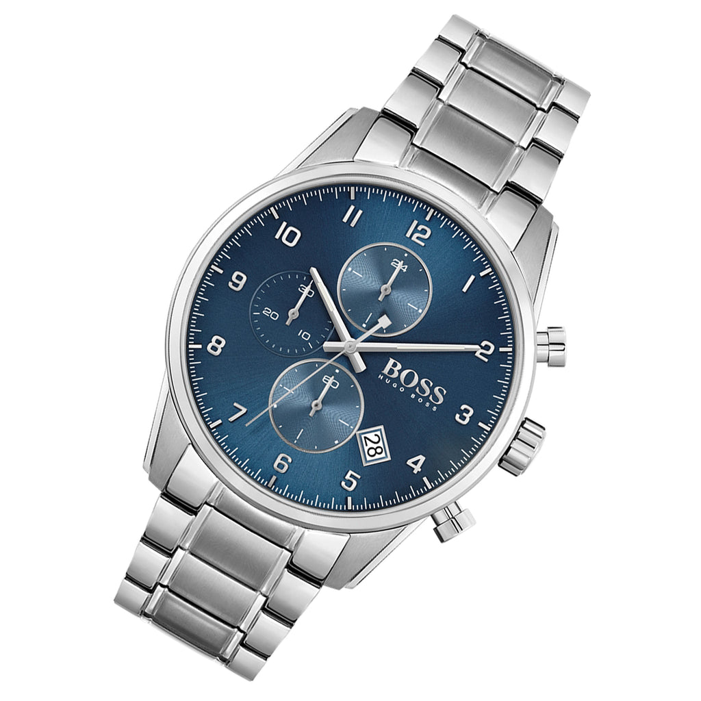 Hugo Boss Skymaster Blue Dial Silver Steel Strap Watch for Men - 1513784 Buy Now By Hugo Boss